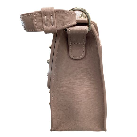 NWT Furla Crossbody Women’s 1Size Gold Hardware Studs Saffiano Leather Dust Pink - Picture 5 of 12